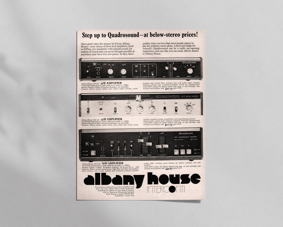 Albany House—AM 108, 208 & 318 Quadrosound Amplifiers