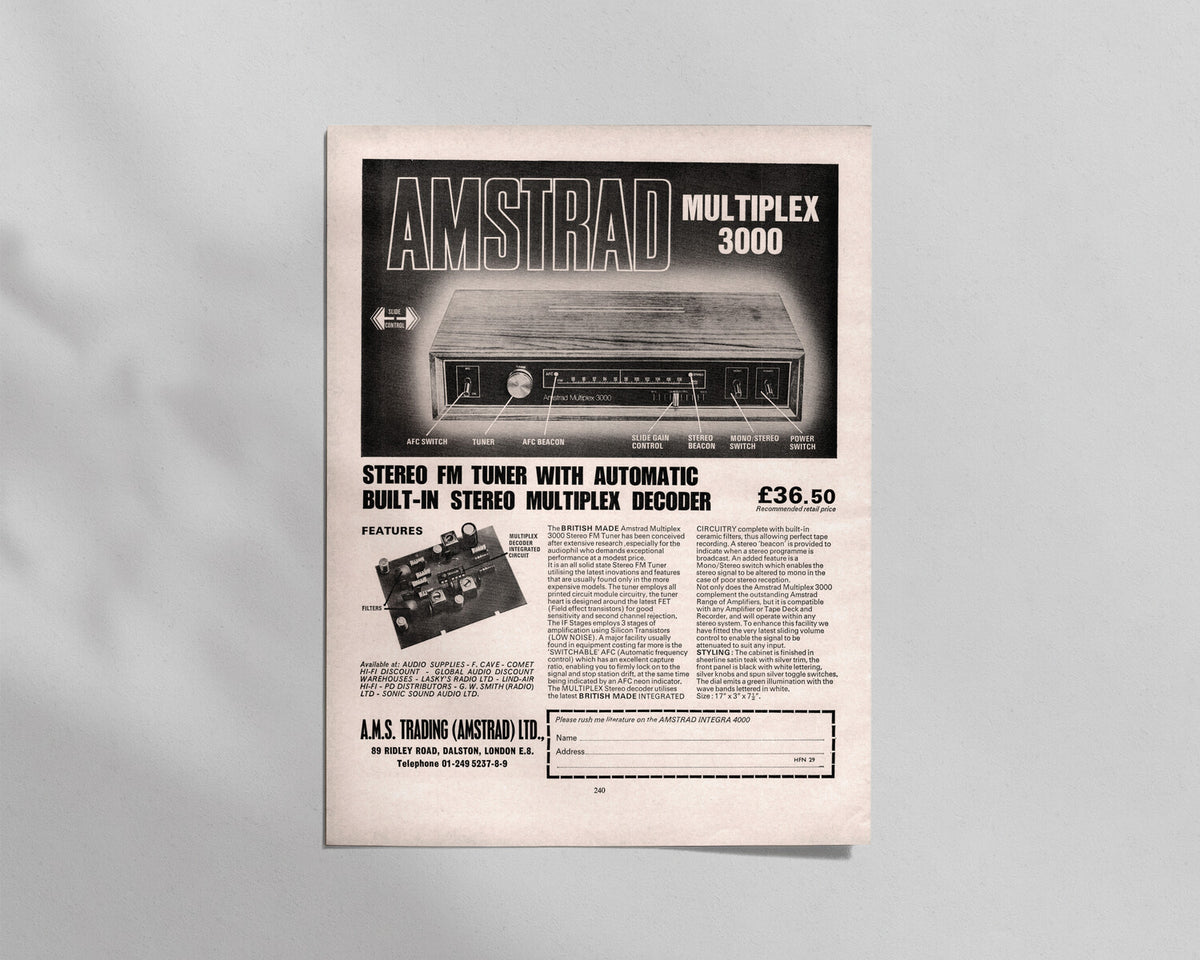 Amstrad—Multiplex 3000 FM Tuner