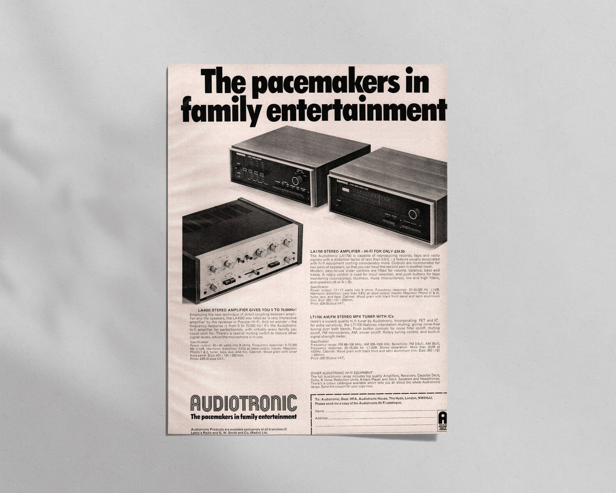 Audiotronic—LT1700 AM/FM Tuner, LA1700 & LA4000 Amplifiers