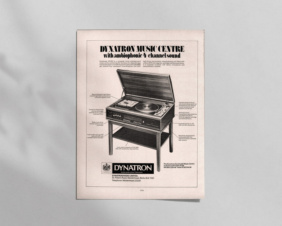 Dynatron—Cavalcade HFC60 Music Centre & ST26 Table