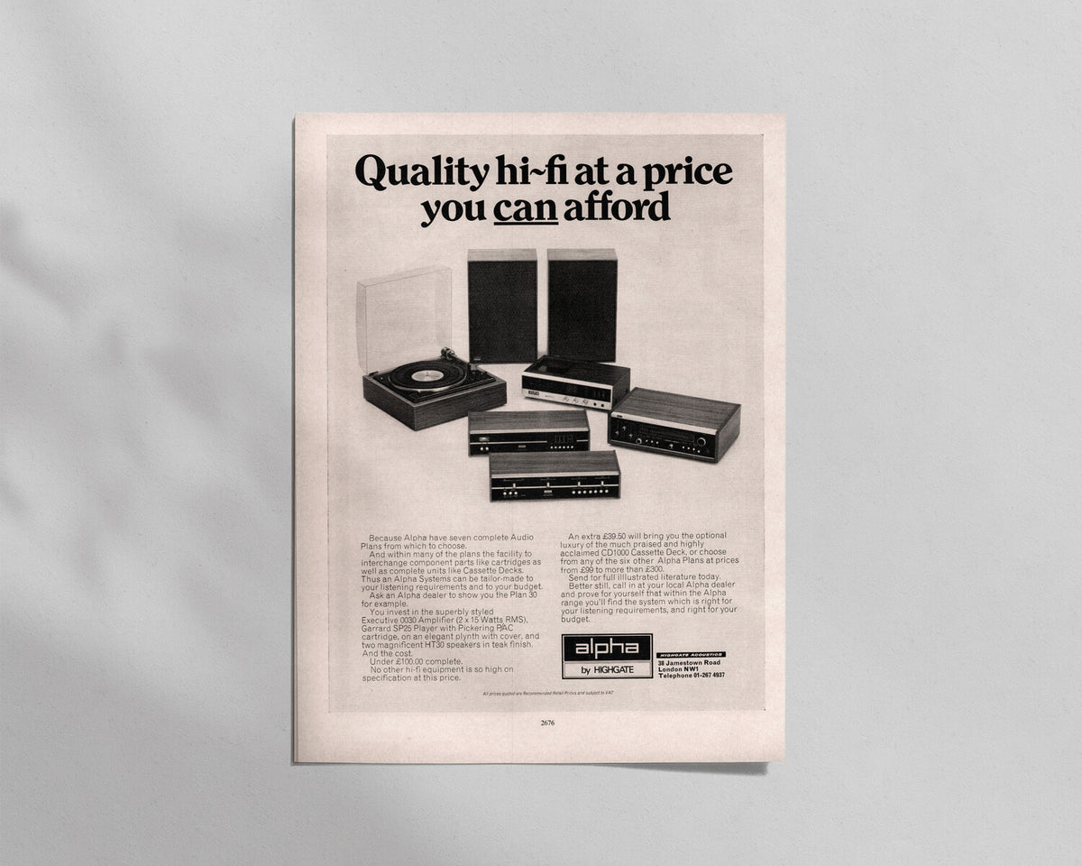 Highgate—“Quality hi-fi at a price you can afford”
