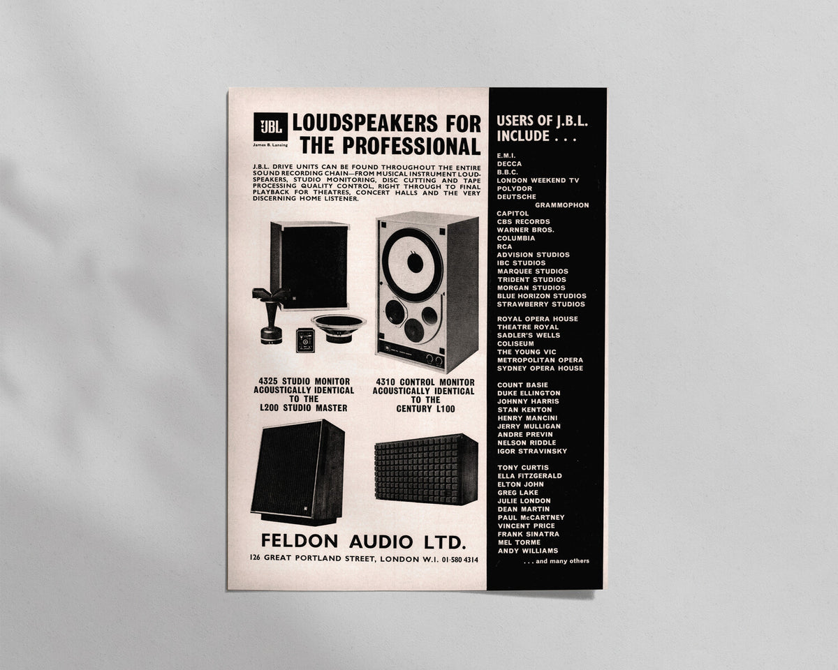 JBL—4325 Studio Monitor & 4310 Control Monitor