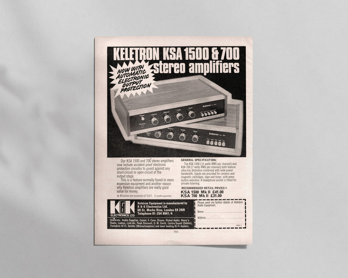 Keletron—KSA 1500 & 700 Amplifiers