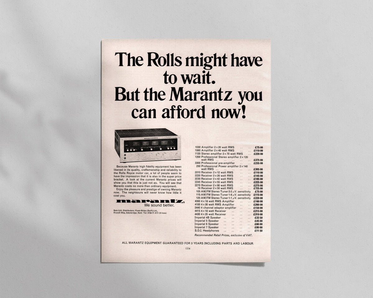 Marantz—“The Rolls might have to wait.”