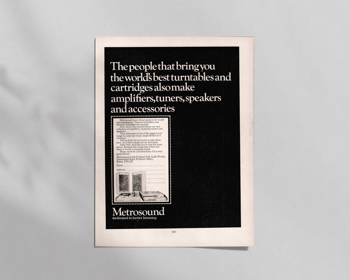 Metrosound—“World's best turntables and cartridges”