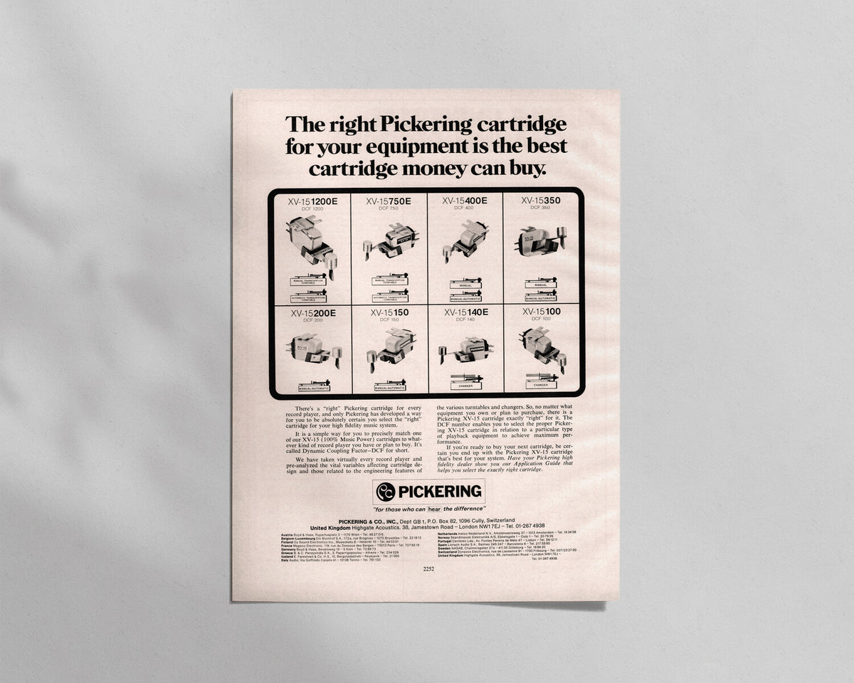 Pickering—Cartridge Range