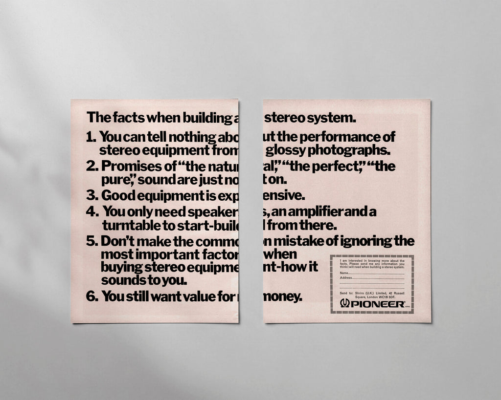Pioneer—“The facts when building a stereo system.”