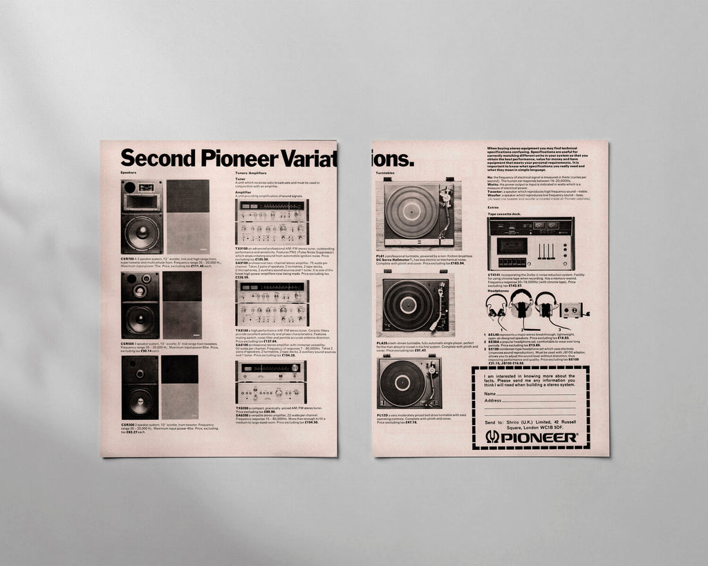 Pioneer—“The facts when building a stereo system.”