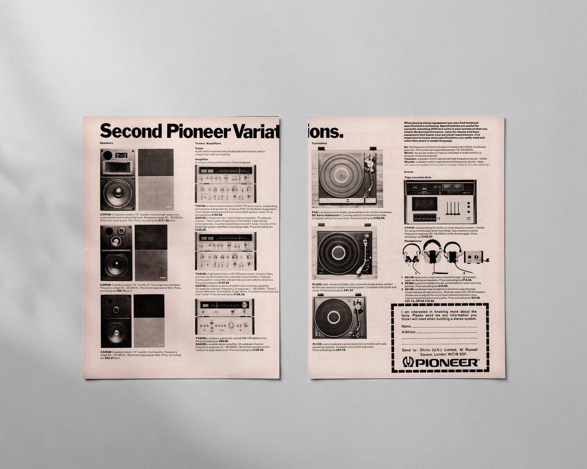 Pioneer—“The facts when building a stereo system.”