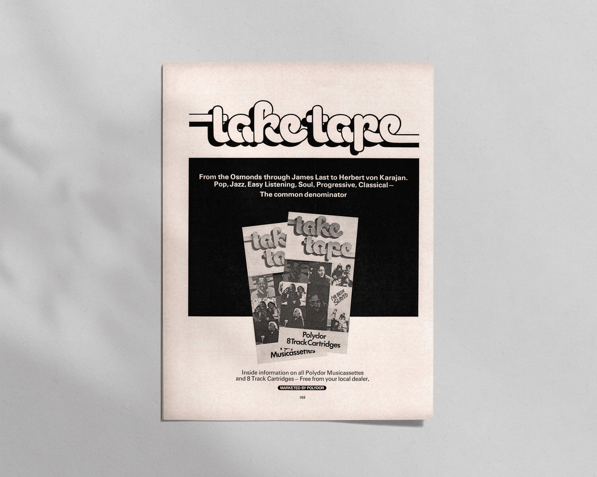 Polydor—Take Tape 8 Track Cartidges & Musicassettes