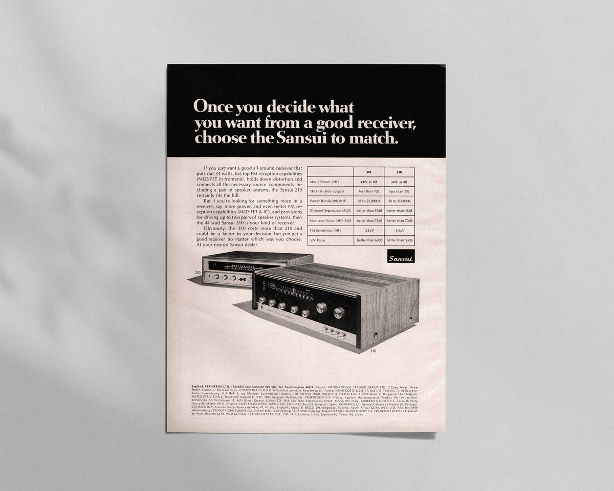 Sansui—210 & 310 Receivers