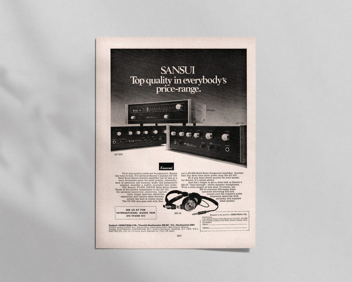 Sansui—AU-101 & AU-505 Amplifiers & TU-505 Tuner