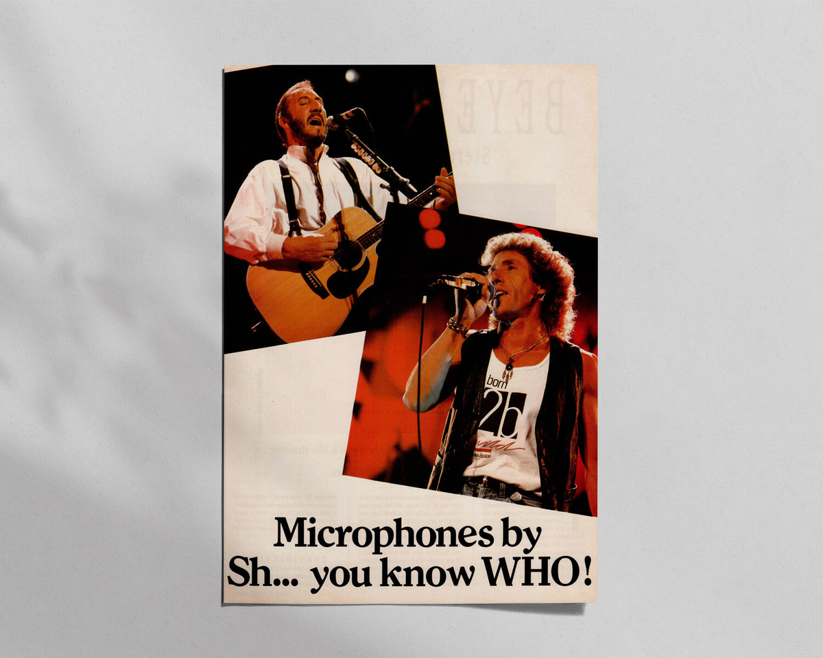 Shure—“Microphones by Sh... you know WHO!”