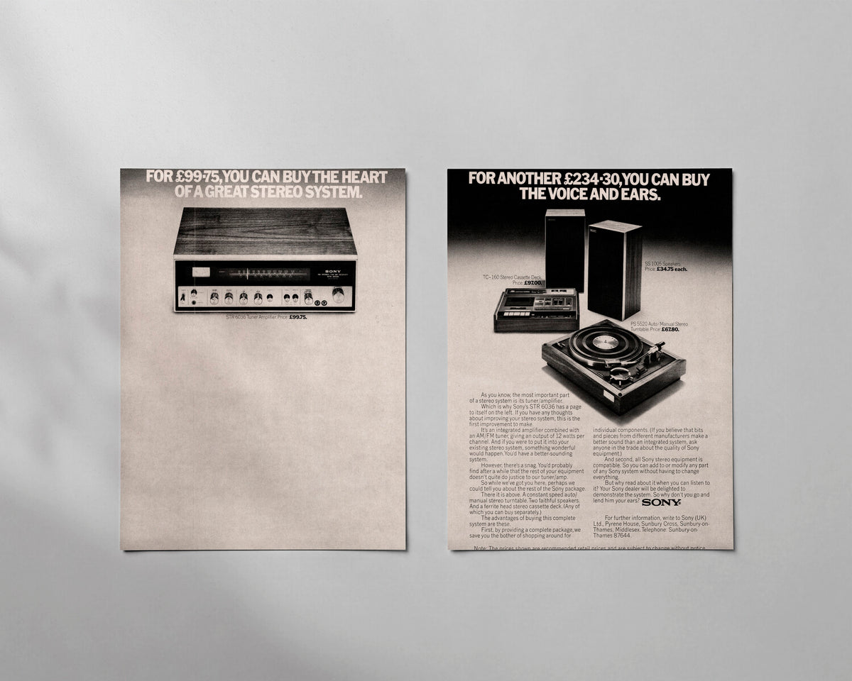 Sony—STR 6036 Receiver, TC-160 Cassette Deck, PS5520 Turntable & SS1005 Speakers