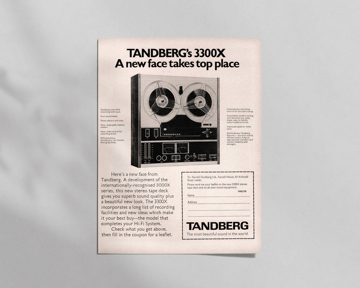 Tandberg—3300X Reel-to-Reel Tape Recorder