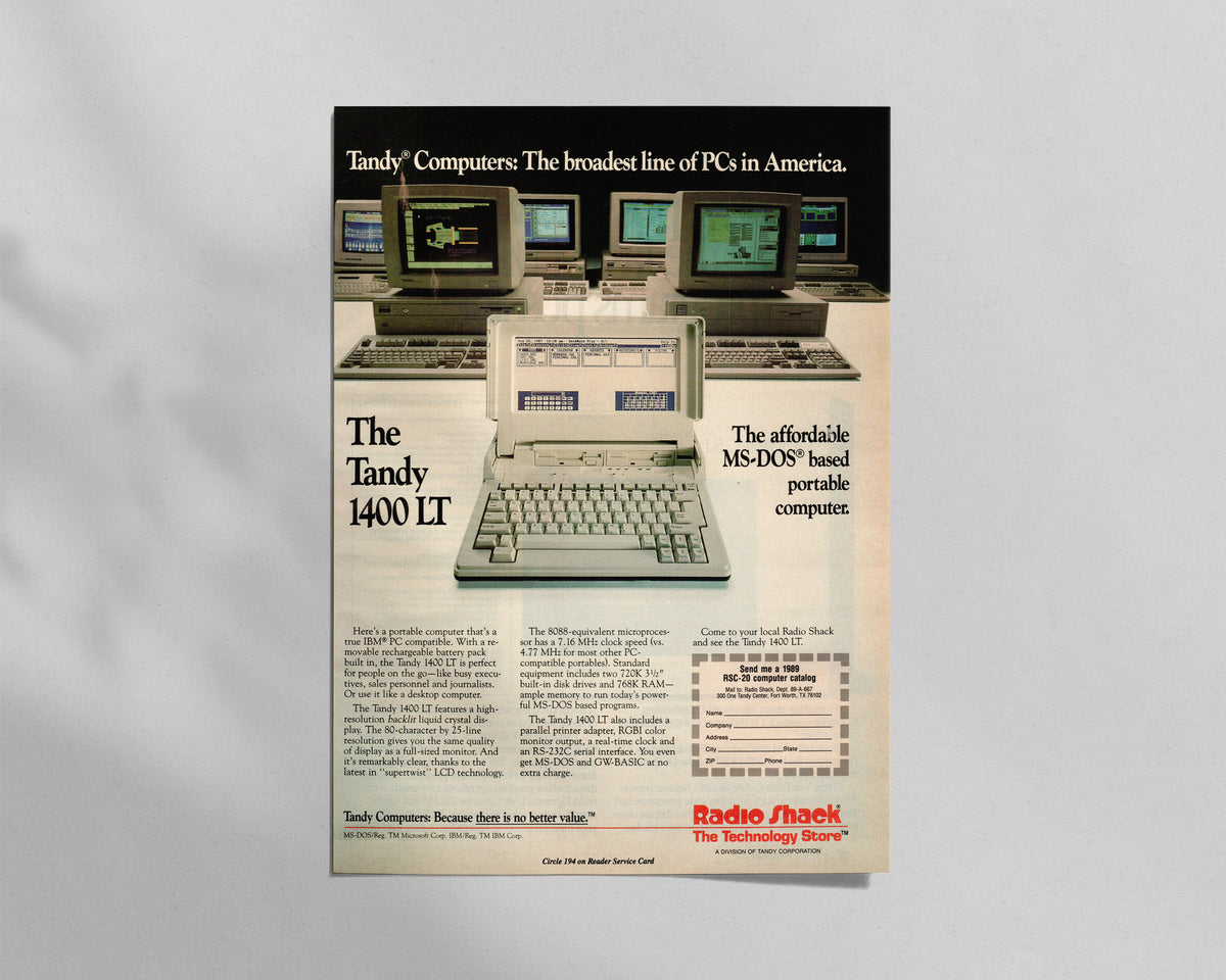Tandy—1400 LT Portable Computer