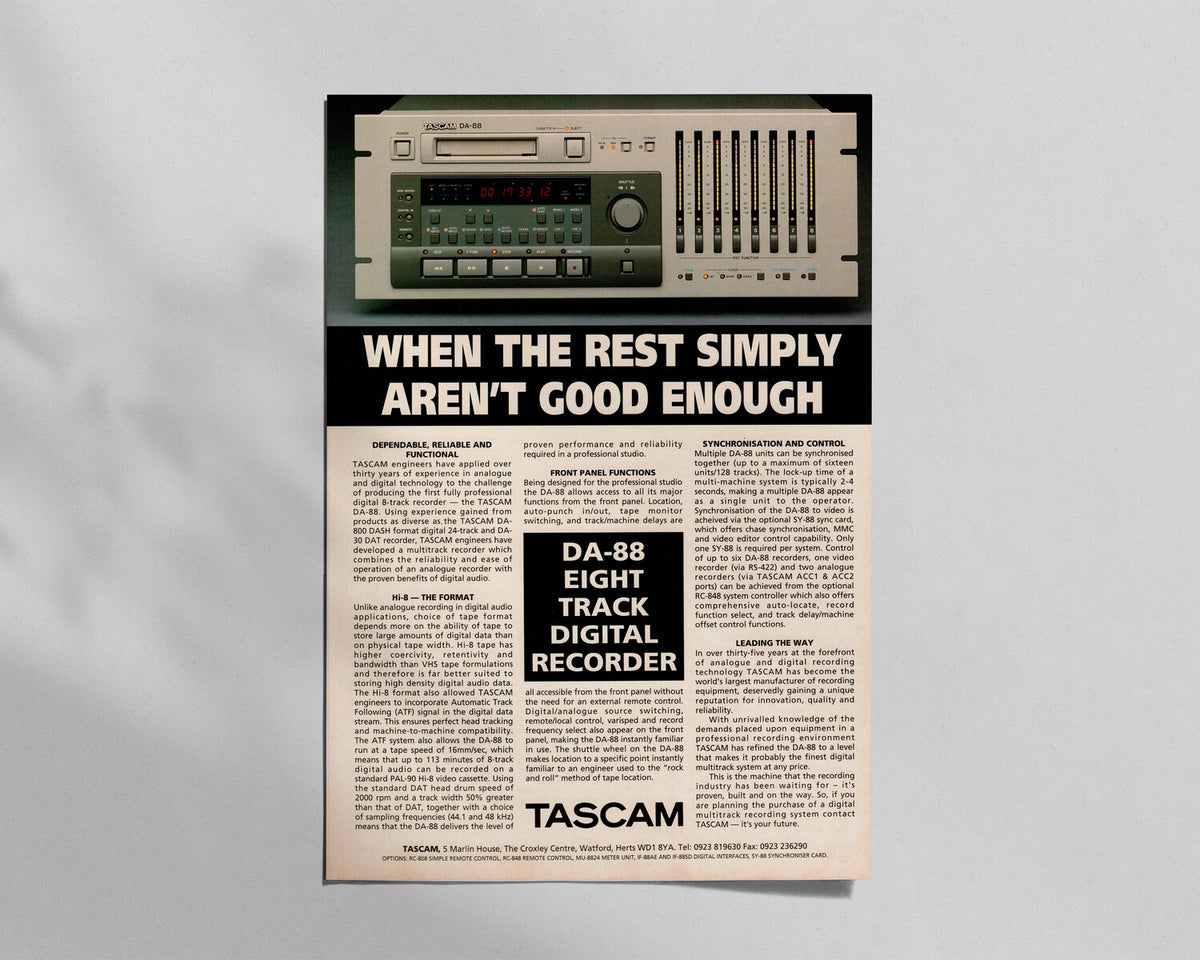 Tascam—DA-88 Eight Track Digital Recorder