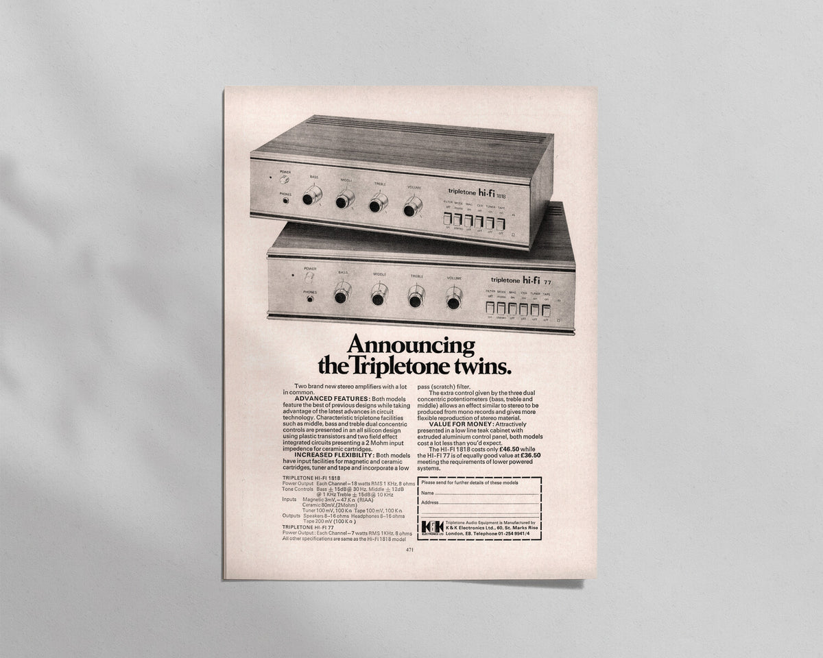 Tripletone—1818 & 77 Amplifiers