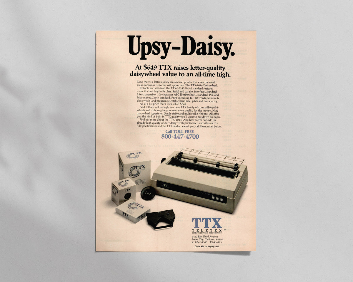 Teletex—TTX-1014 Daisywheel Printer