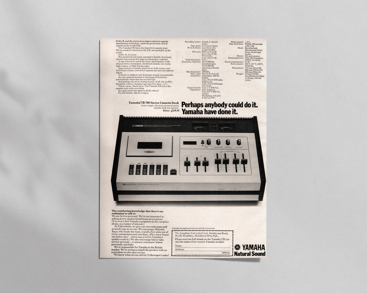 Yamaha—TB 700 Cassette Deck