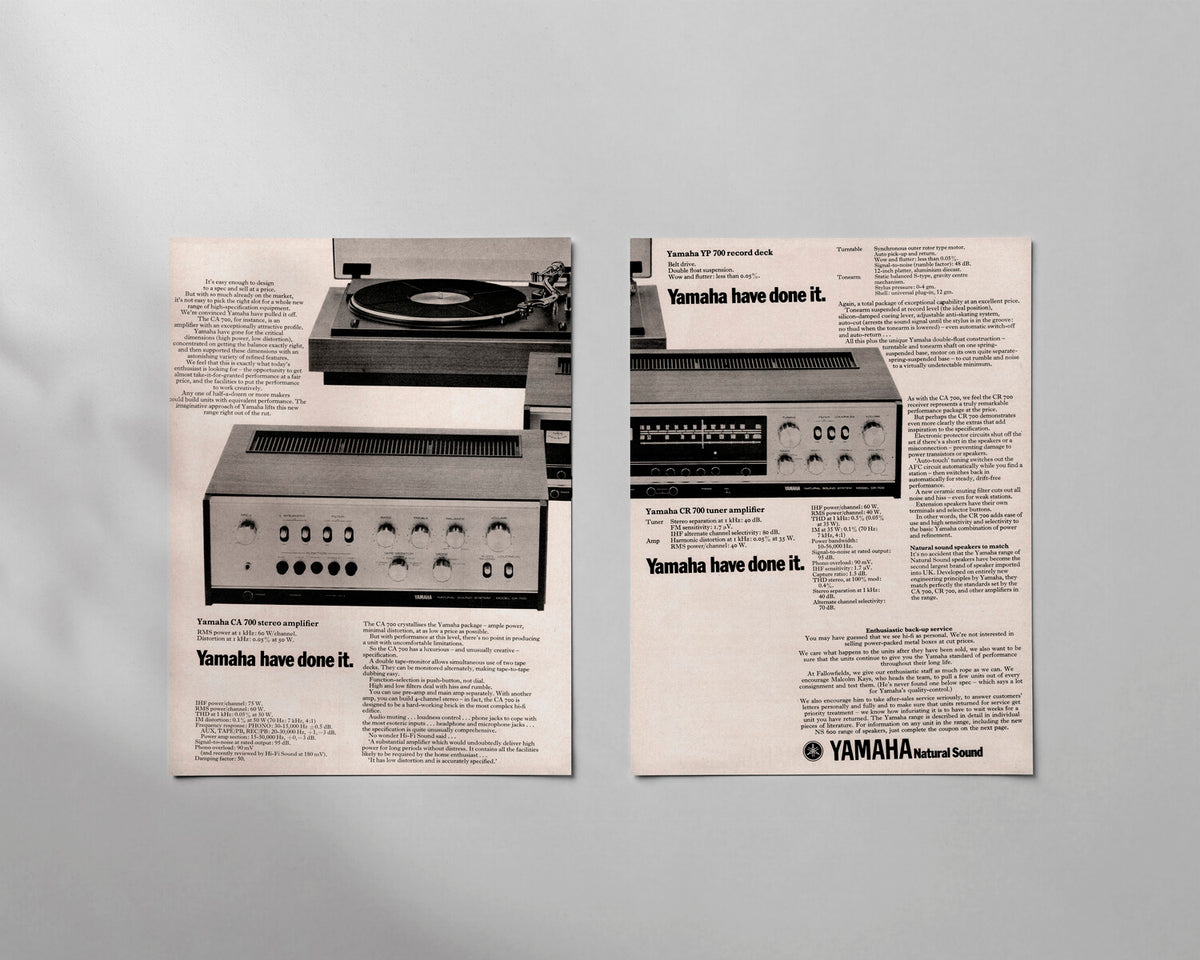 Yamaha—CA 700 Amplifier, YP 700 Turntable, CR 700 Receiver & NS 600 Speaker Range